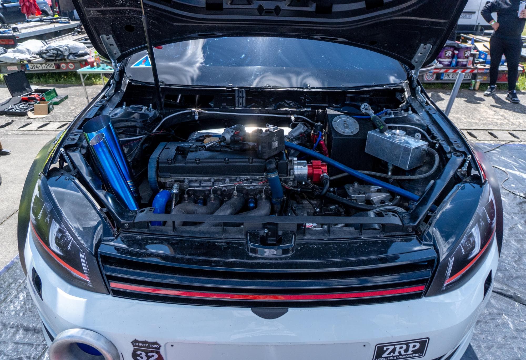 Performance engine bay being tuned